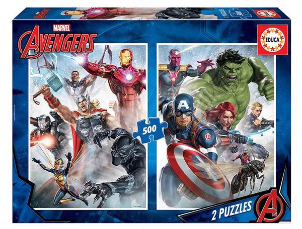 Puzzle Educa - Marvel Mania, 2x500 Teile Papier - 25 x 5 x 35 cm