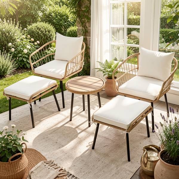 Gartensitzgruppen Peaksilver 5er-Set Braun - Textil