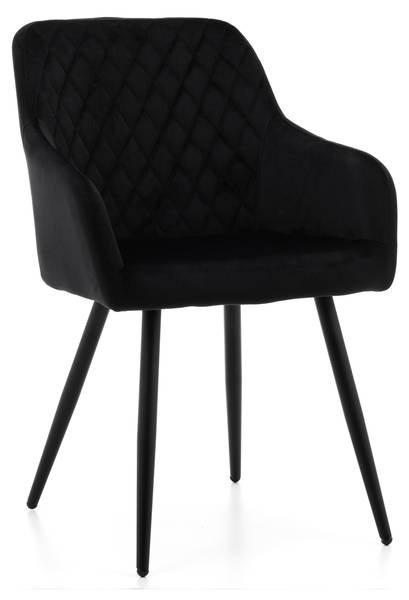 Esszimmerstuhl TODI Schwarz - Samt - 56 x 85 x 61 cm