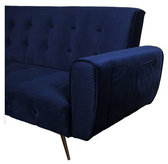 Schlafsofa ODIN Blau - Holz teilmassiv - 79 x 80 x 210 cm