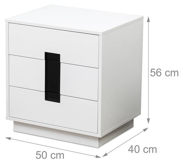 Commode met lades zwart - wit - plaatmateriaal op houtbasis - 50 x 56 x 40 cm