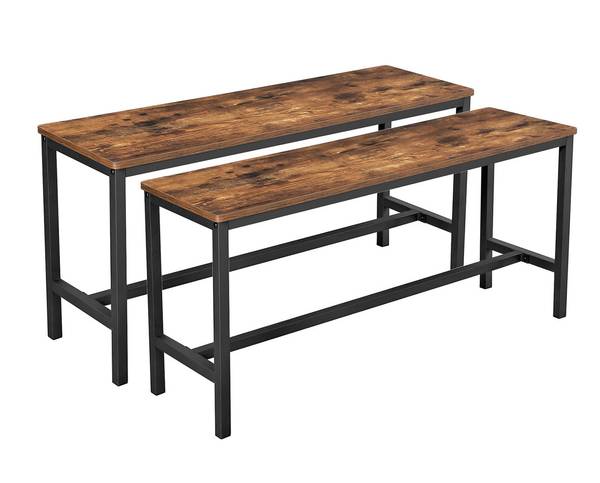 2er-Set Sitzbank Houston Braun - Holzwerkstoff - 33 x 50 x 108 cm
