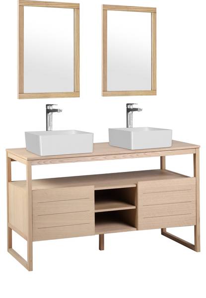 Badmöbel-Set ATOLL 5-teilig Braun - Holzwerkstoff - 140 x 78 x 50 cm