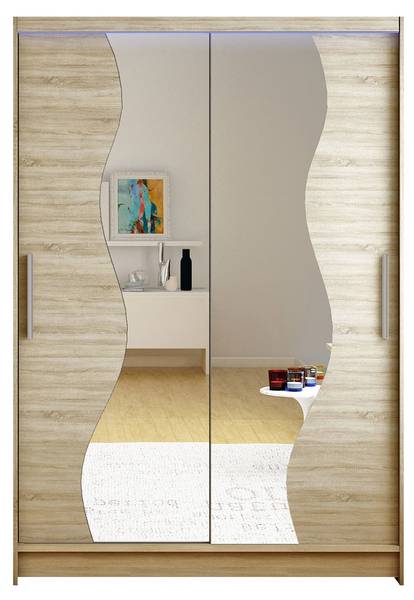 Kleiderschrank Miami S mit LED Eiche Sonoma Dekor