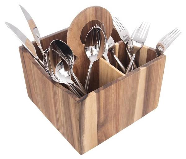 Besteckhalter 540586 Braun - Massivholz - 19 x 22 x 19 cm