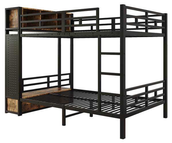 Etagenbett TIEHEI76 Ⅰ Schwarz - Metall - 126 x 177 x 234 cm