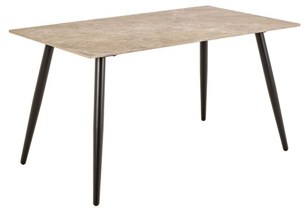 Table à manger Wicklow Marron - En partie en bois massif - 140 x 75 x 80 cm