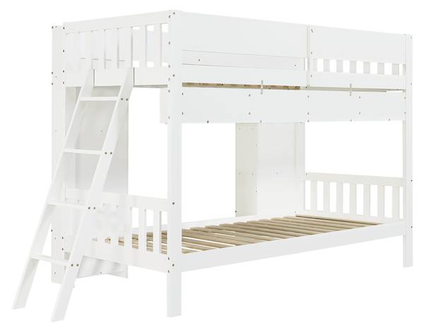 Einzelbett K-2302 Weiß - Holzwerkstoff - 117 x 150 x 252 cm