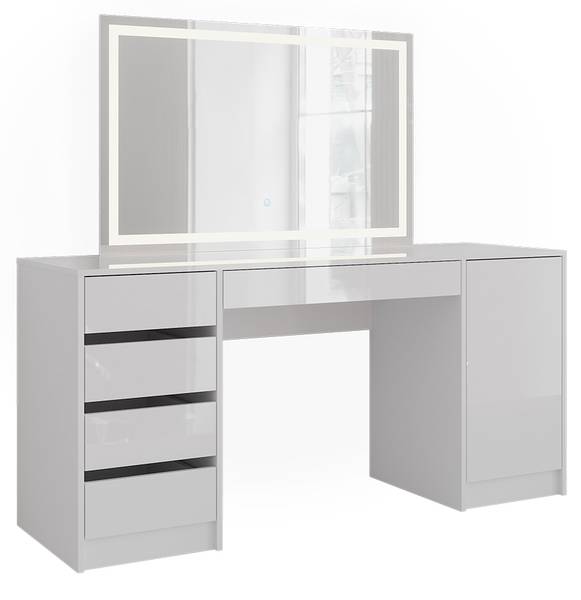 Coiffeuse Sherry 57671 Blanc - Bois manufacturé - 159 x 76 x 51 cm