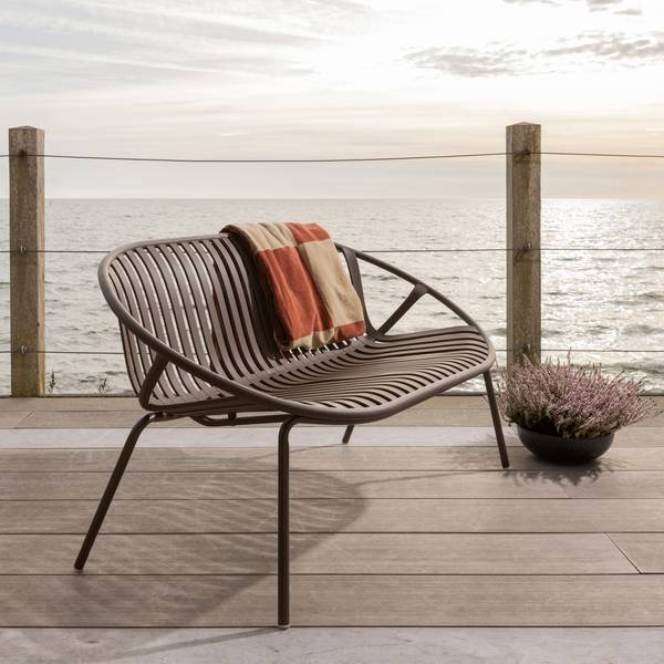 Gartensofa BRUCE Braun - Violett - Eisen - Polypropylen - 131 x 73 x 72 cm