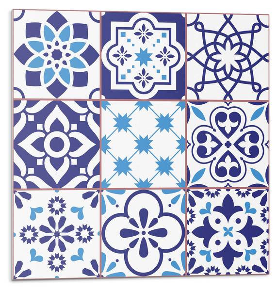 Fliesen Fliesen Geo Stil 4er Set 50 x 50 cm