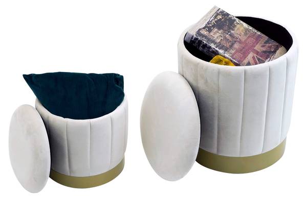 Poef Okome (Set van 2) wit