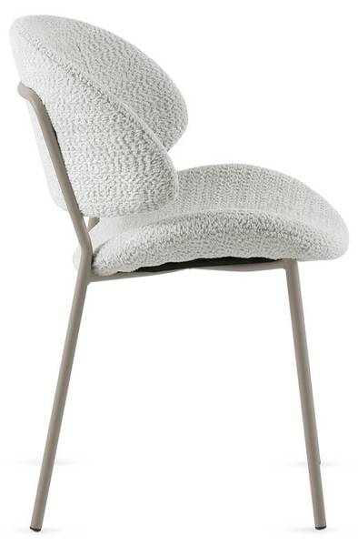 Stühle 11652 4er-Set Weiß - Chenille - Webstoff - 54 x 80 x 55 cm