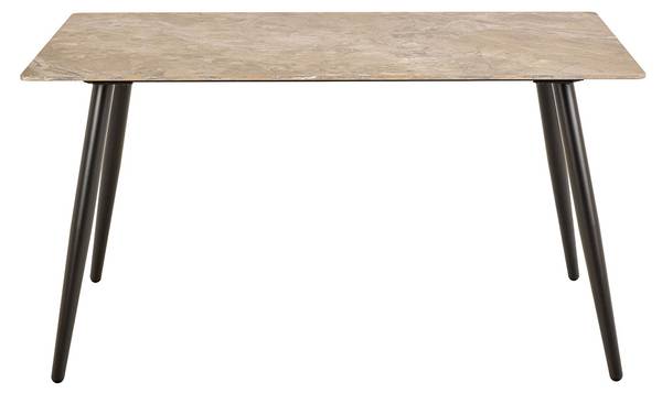 Table à manger Wicklow Marron - En partie en bois massif - 140 x 75 x 80 cm