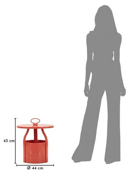 Table d'appoint Iris Rouge - Matière plastique - 44 x 43 x 44 cm