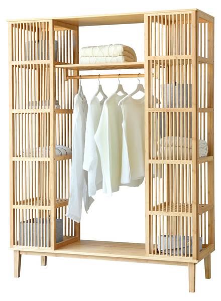 Kleiderständer Hudiksvall Beige - Bambus - 140 x 185 x 45 cm
