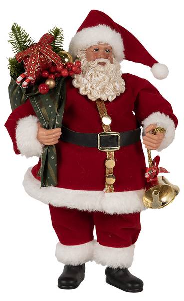 Decoratie Kerstman Xmas&Jayden rood - kunststof - 10 x 27 x 17 cm