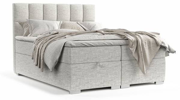 Boxspringbett Essence mit Topper Grau - Liegefläche Breite: 160 cm
