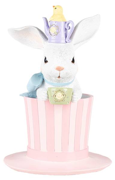 Decoratie Beeld Konijn Easter&VanV wit - kunststof - 18 x 26 x 18 cm