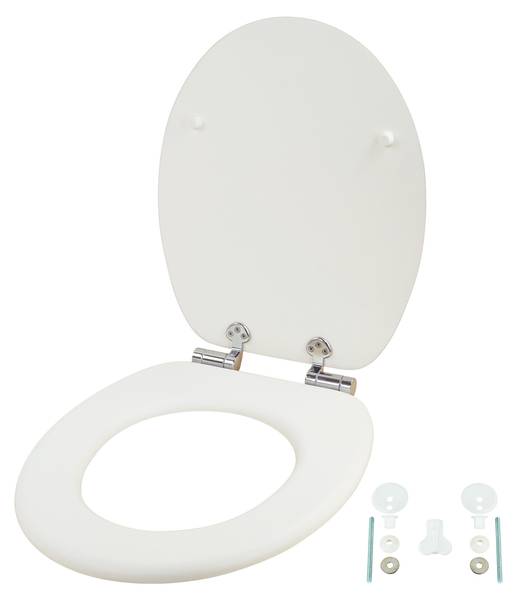 Abattant WC à fermeture douce Argenté - Blanc
