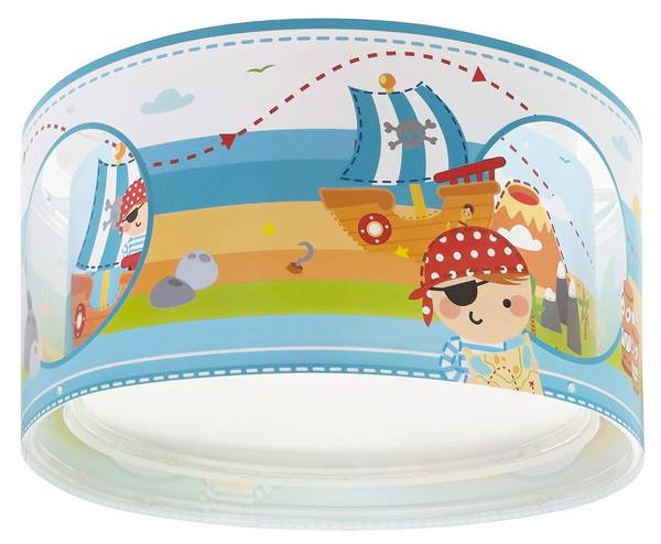 Deckenleuchte Kinder Pirateninsel Blau - Kunststoff - 33 x 17 x 33 cm