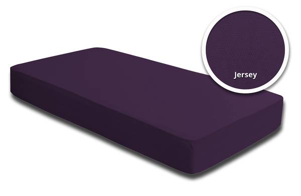 Spannbettlaken Jersey lila 200 x 200 cm Violett - Jersey - 200 x 25 x 200 cm