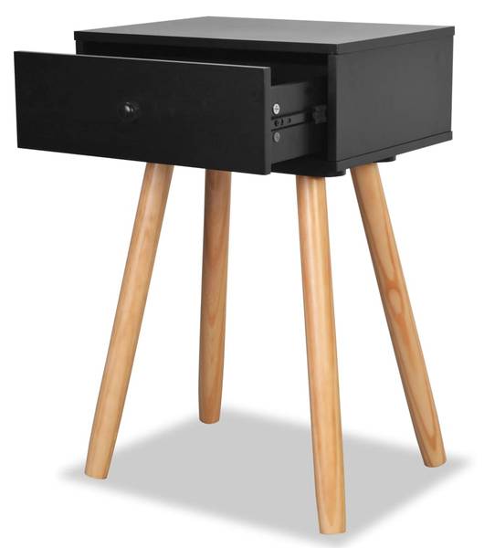 Nachttisch 299429 (2er Set) Schwarz - Kiefer - 30 x 61 x 40 cm
