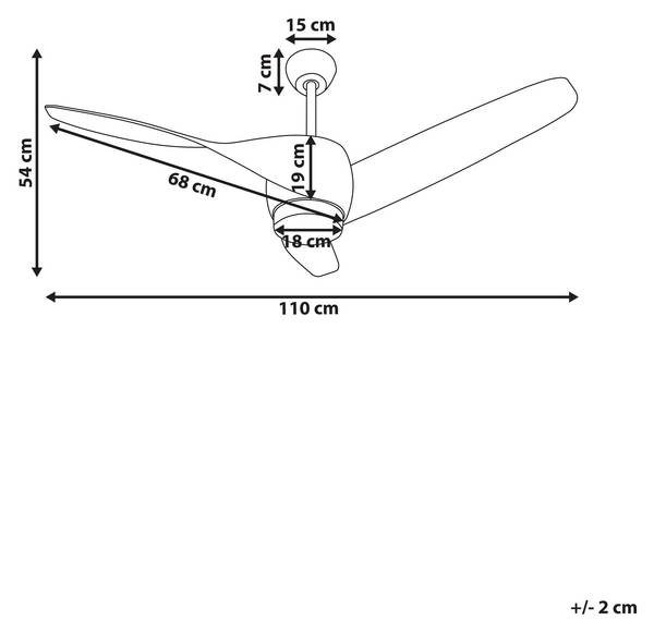 Deckenventilator PARIA 2-tlg Braun - Metall - 118 x 50 x 188 cm