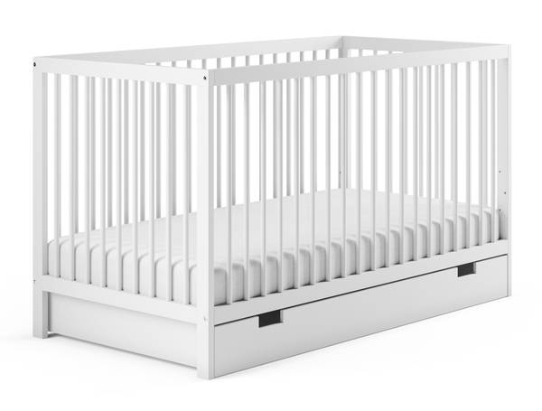 Babybett Leni mit Matratze ùnd Schublade Weiß - 70 x 84 x 140 cm