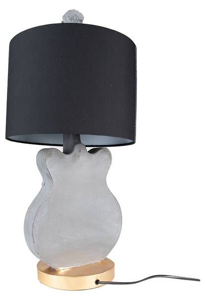 Tischlampe Gitarre Tatiana Grau - Kunststoff - 30 x 68 x 30 cm