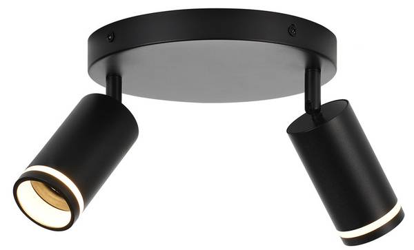 spot plafond LED Rfktt Noir - Noir brillant - Nb d'ampoules : 2
