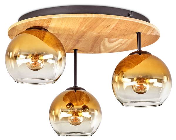 Deckenleuchte Cesaro Gold - Aluminium - Klarglas - 42 x 29 x 43 cm