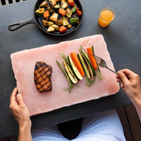 Luxus Himalaya Grillstein Orange - Salzkristall - 20 x 5 x 35 cm