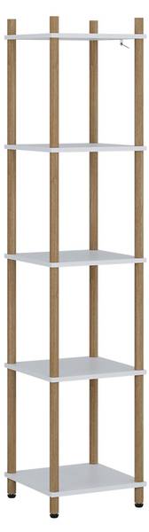 Hoekrek Bivio 57478 lichte pijnboomhouten look - zuiver wit - Sonoma eikenhouten look - wit