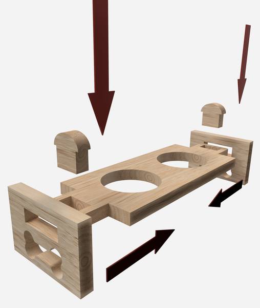 Napfständer HOLZOAK Braun - Massivholz - 15 x 10 x 36 cm