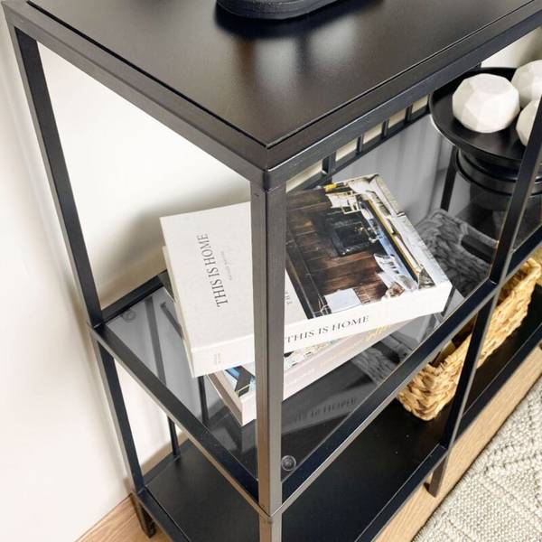 Console SUNNY Noir - Bois manufacturé - 30 x 90 x 80 cm