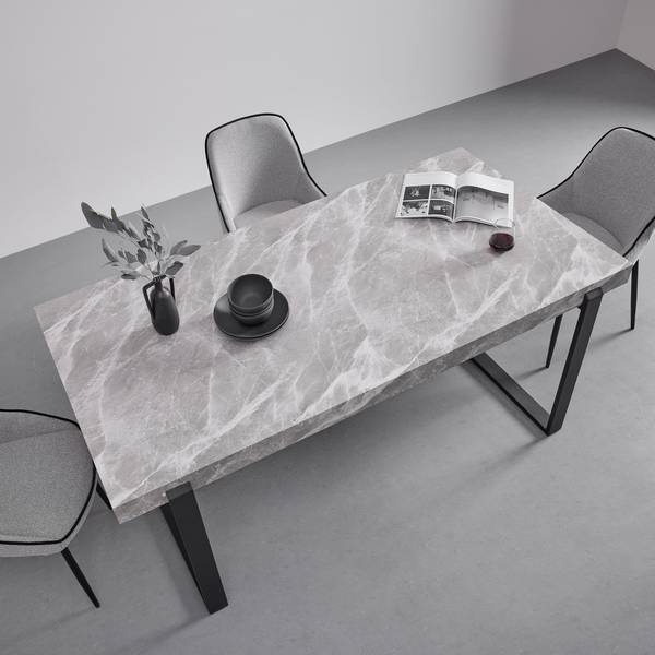 Esstisch MILA Grau - Metall - 180 x 90 x 76 cm