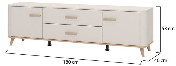 TV-Möbel Gosaldo Beige - Holzwerkstoff - 40 x 53 x 180 cm