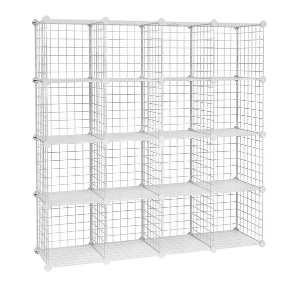 Steckregalsystem DIY-Würfelregal Weiß - Kunststoff - 31 x 123 x 123 cm