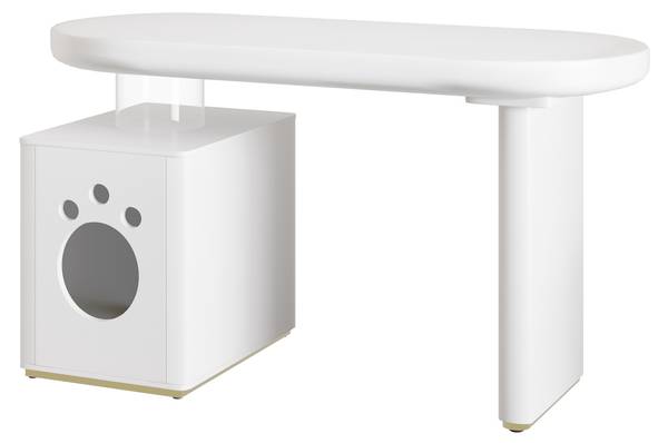 Schreibtisch LucyWoody Ⅰ Weiß - Holzwerkstoff - 50 x 76 x 117 cm