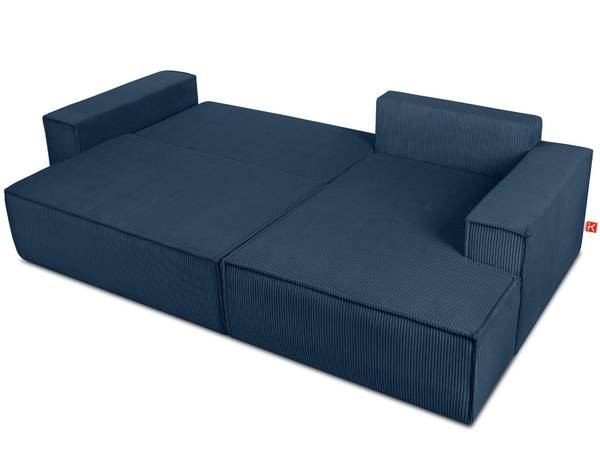 Hoekbank rechts NAPI marineblauw - armleuning aan beide zijden monteerbaar - hoek vooraanzicht rechts - ottomane vooraanzicht rechts