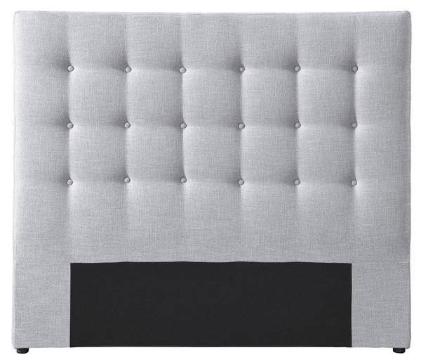 Bettkopfteil FRANCESCO Hellgrau - Tiefe: 165 cm - Textil