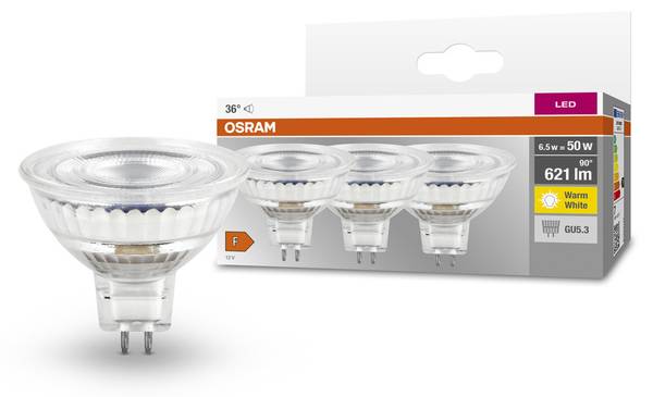 LED-Reflektorlampe GU5.3 (3er Set) Klarglas - 5 x 5 x 5 cm