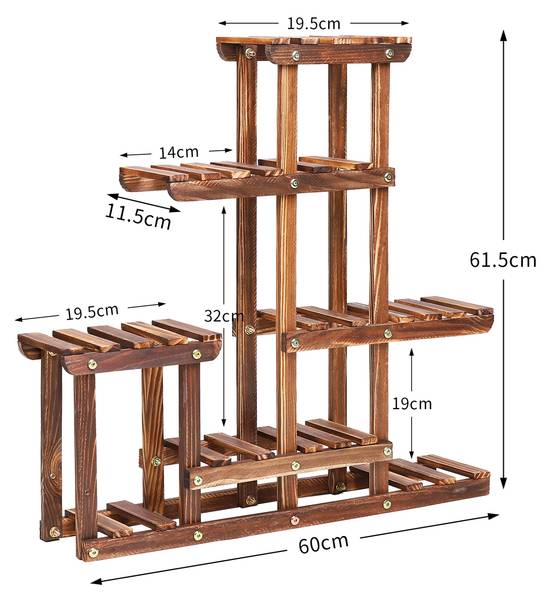 Support de fleurs XJJ366 Marron - Fibres naturelles - 11 x 61 x 60 cm