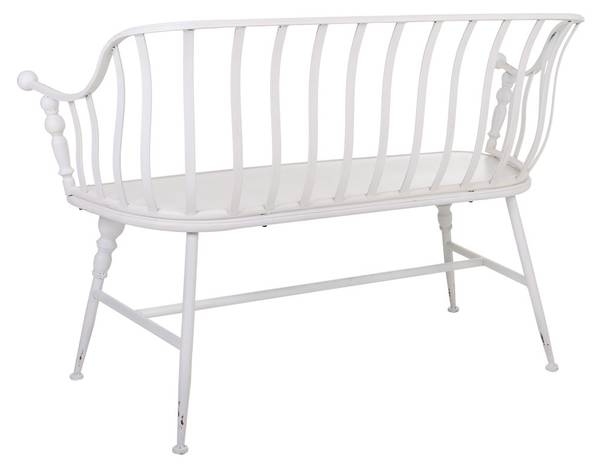 Bank Elba Weiß - Metall - 128 x 86 x 53 cm