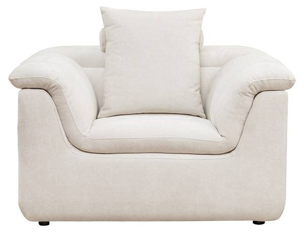 Sessel mit gerader Rückenlehne CAZOCHA Weiß - Textil - 115 x 68 x 101 cm
