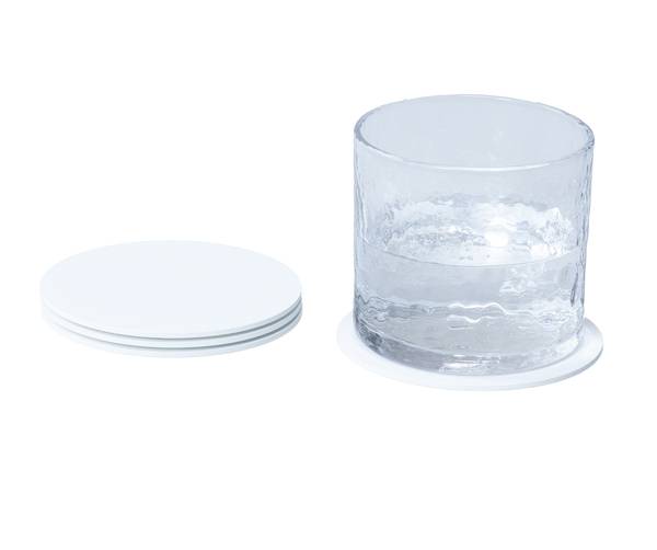 Untersetzer KIVA 4er Set Weiß - Metall - 2 x 1 x 10 cm