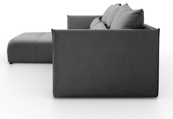 Ecksofa APOLLO L mit Schlaffunktion Grau - Polyester - 246 x 93 x 188 cm