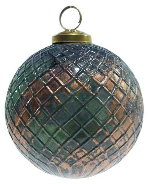 Kerstbal Winter 36957 groen - glas - 10 x 10 x 10 cm