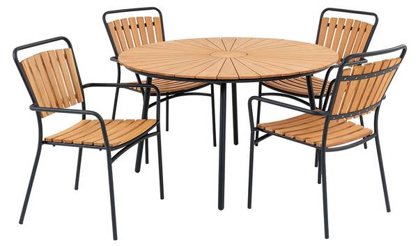 Gartenset Cleveland Braun - Holz teilmassiv - 130 x 74 x 130 cm